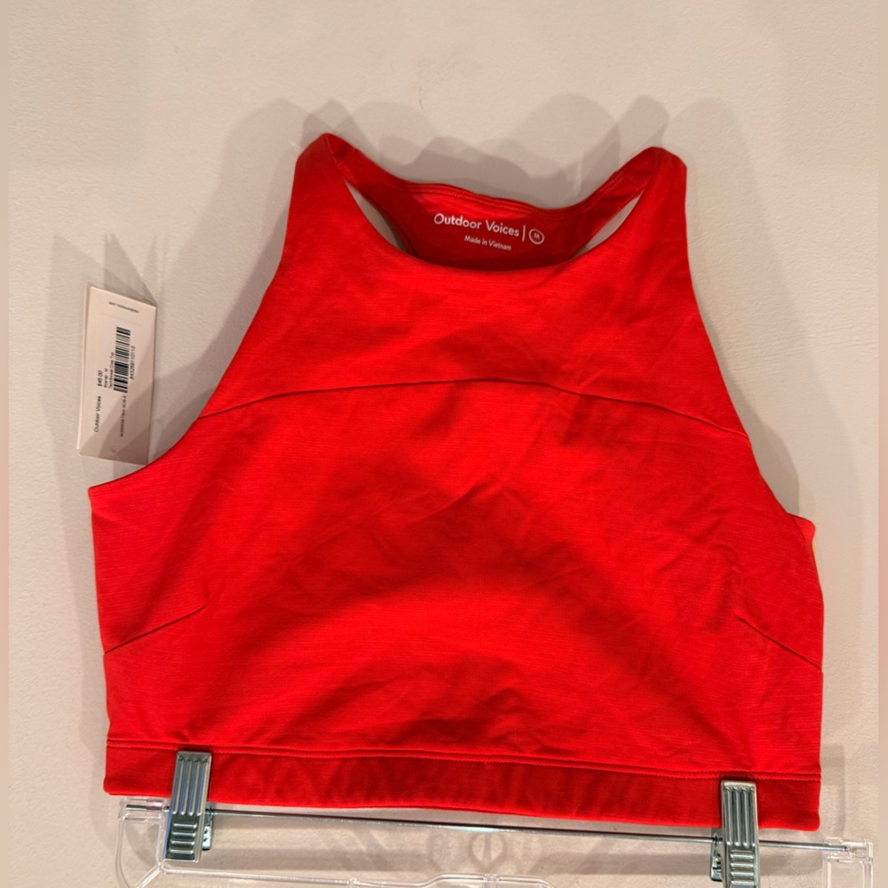 Outdoor Voices TechSweat Crop Top Scarlet Red Size M NWT Athletic Workout